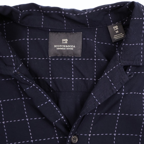Scotch & Soda Amsterdam Couture Blue Windowpane Blouse Medium - Picture 3 of 11